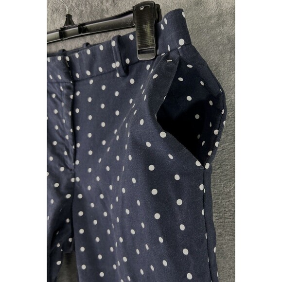 GAP Women's 06 R Flat Front Mid Rise Stretch Slim Crop Pants Navy Polka Dots - Picture 4 of 12